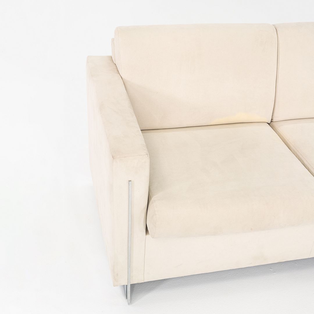 1990s John Nelson for Tuohy Furniture Three Seat Tuxedo Sofa 83" w/ White Fabric