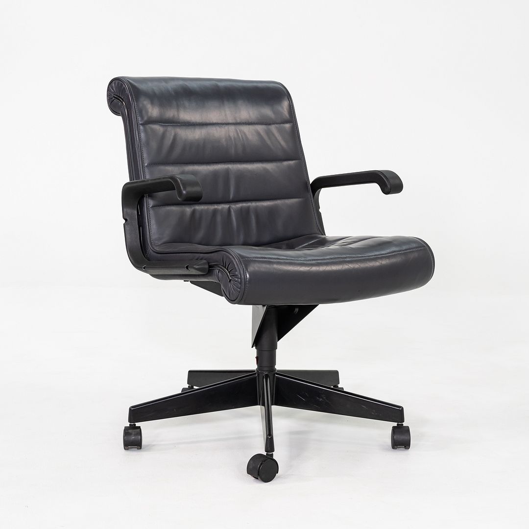 C. 2001 Richard Sapper Management Desk Chair w/ Grey Leather Upholstery 6x Avail