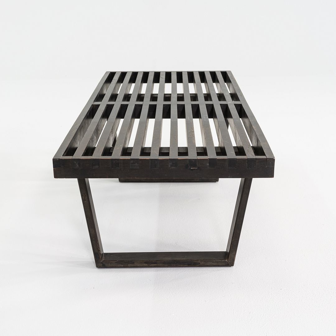 1950s George Nelson for Herman Miller Slatted Bench in Ebonized Wood, Model 4992