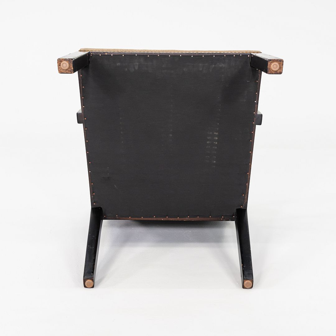 C. 1947 Edward Wormley Dunbar Pair of Ebonized Mahogany Panel Back Arm Chairs