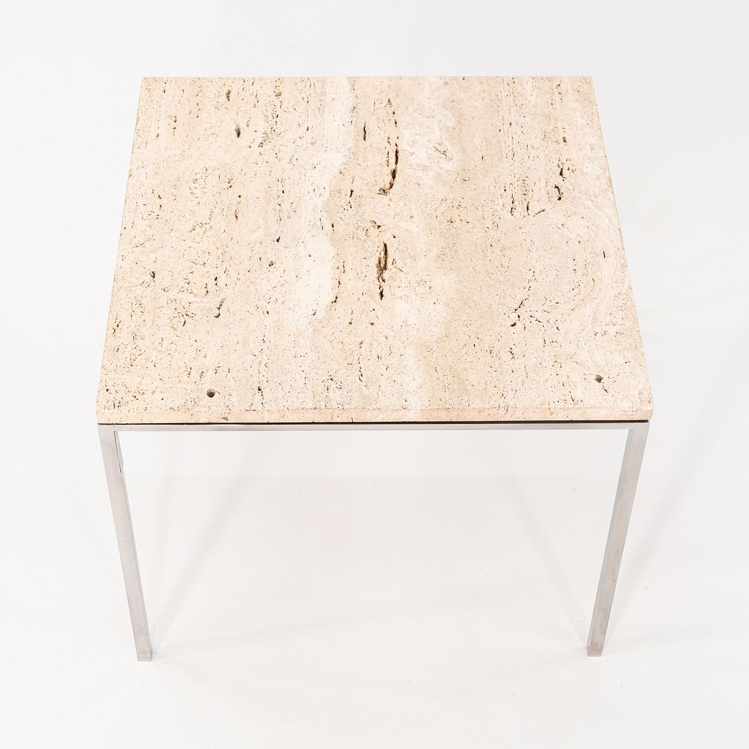 1966 Gordon Bunshaft & Davis Allen for SOM Side Table w/ Travertine, Model TA-41