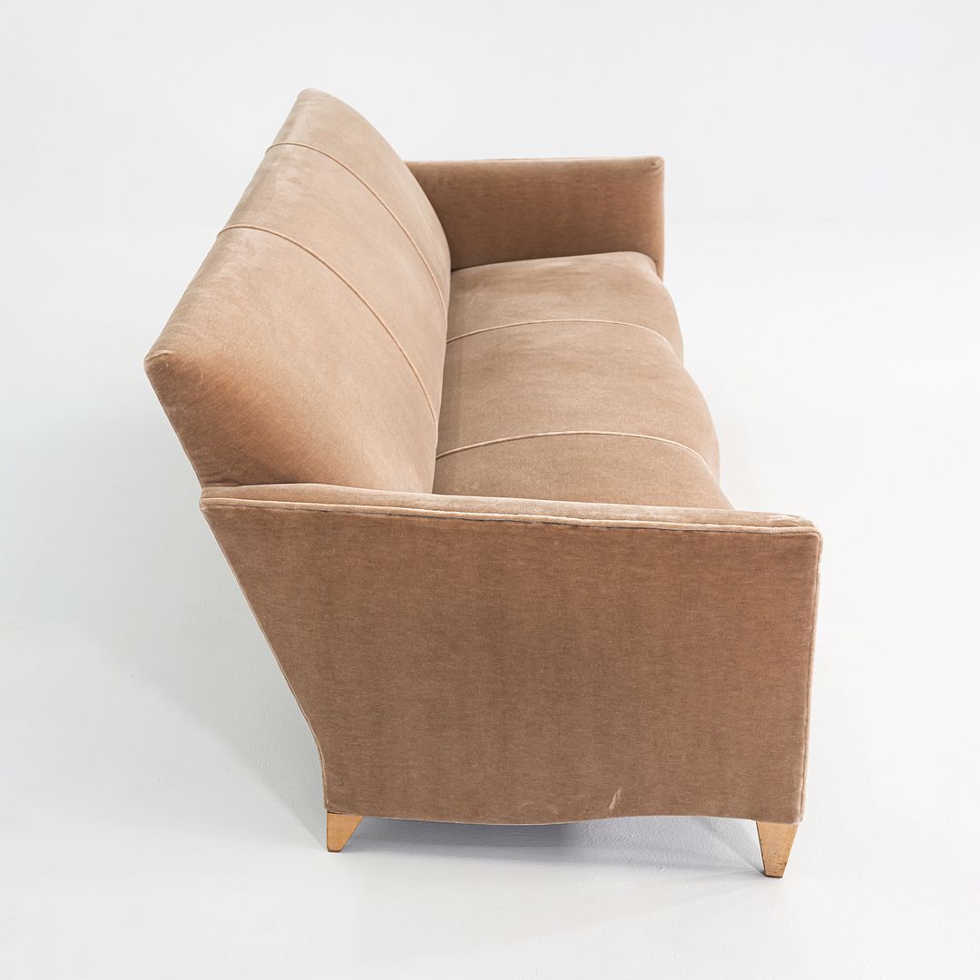 2000s John Hutton for Donghia Three Seat Serpentine Sofa in Tan Fabric 2x Avail