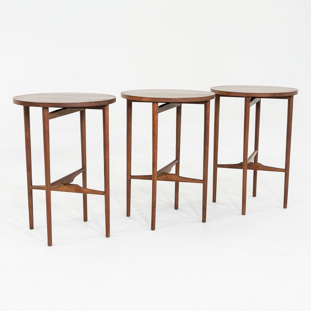 1950s Walnut Nesting or Serving Tables by Bertha Schaefer for Singer & Sons
