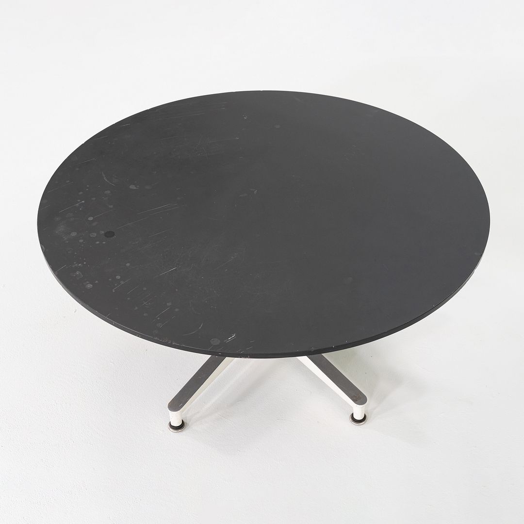 1955 Eames Herman Miller Contract Base Occasional Table w/ Black Honed Stone Top