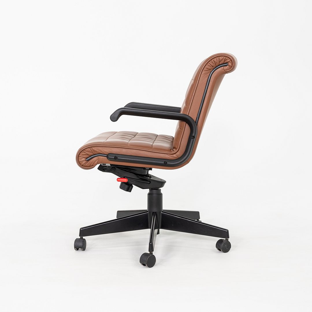 2005 Richard Sapper for Knoll Management Desk Chairs in Dark Cognac Leather 16x Available