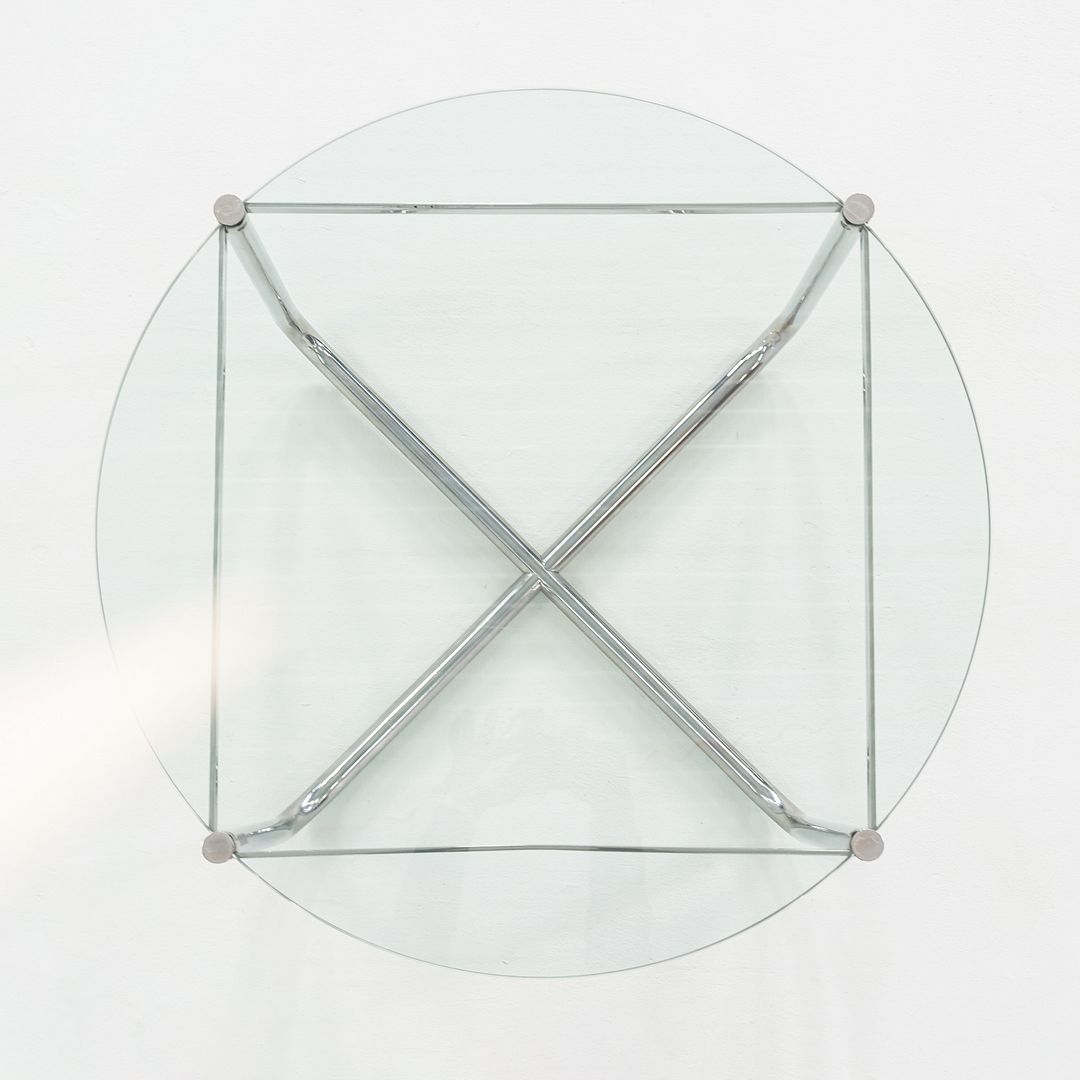 2000s Mies Van Der Rohe for Knoll E04M MR Coffee Table with Glass Top 27.5"