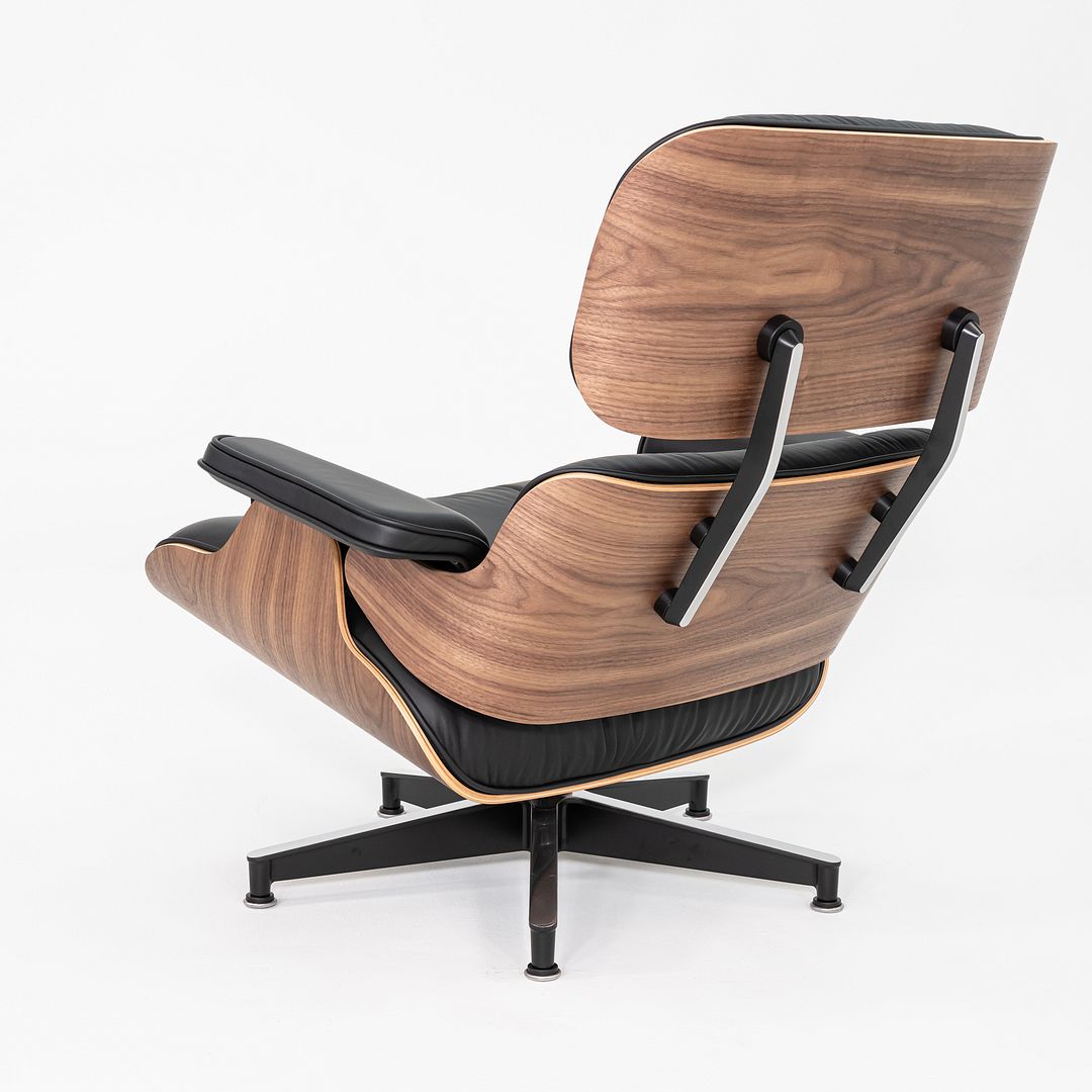SOLD 2025 Herman Miller Eames Lounge Chair and Ottoman in Black Leather and Walnut