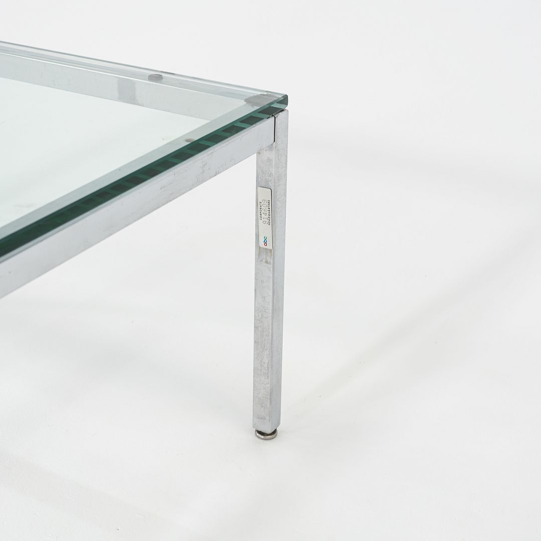 1990s Florence Knoll Side / End Table w/ Glass Top 26x26x14 Inches 6+ Available