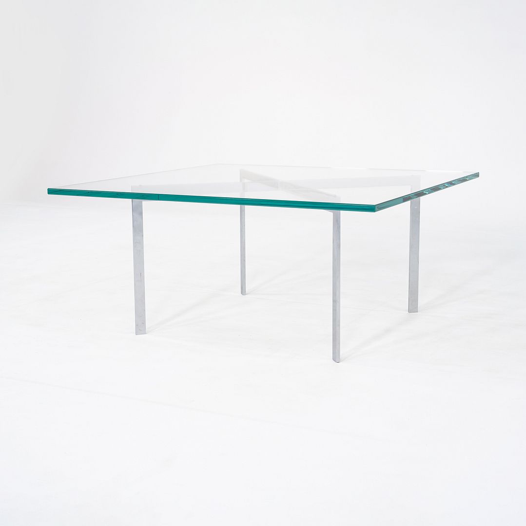 2000s Mies van der Rohe for Knoll Barcelona Coffee Table Chromed Steel and Glass