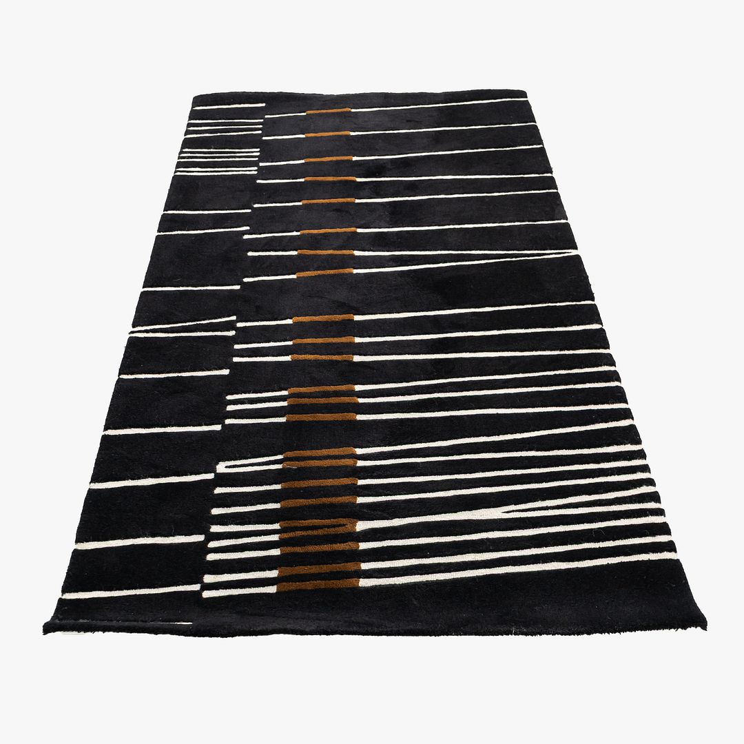 2000s Studio DR DellaRobbia Lanzo Rug 88x43" Hand Tufted in New Zealand Wool