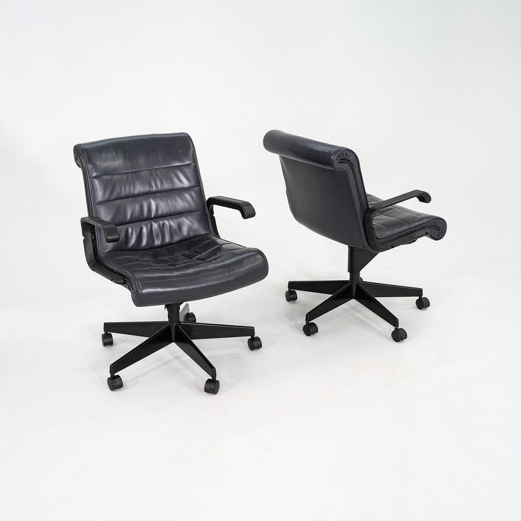 C. 2001 Richard Sapper Management Desk Chair w/ Grey Leather Upholstery 6x Avail
