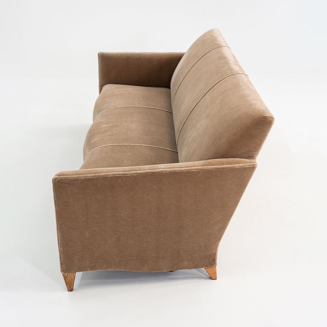 2000s John Hutton for Donghia Three Seat Serpentine Sofa in Tan Fabric 2x Avail