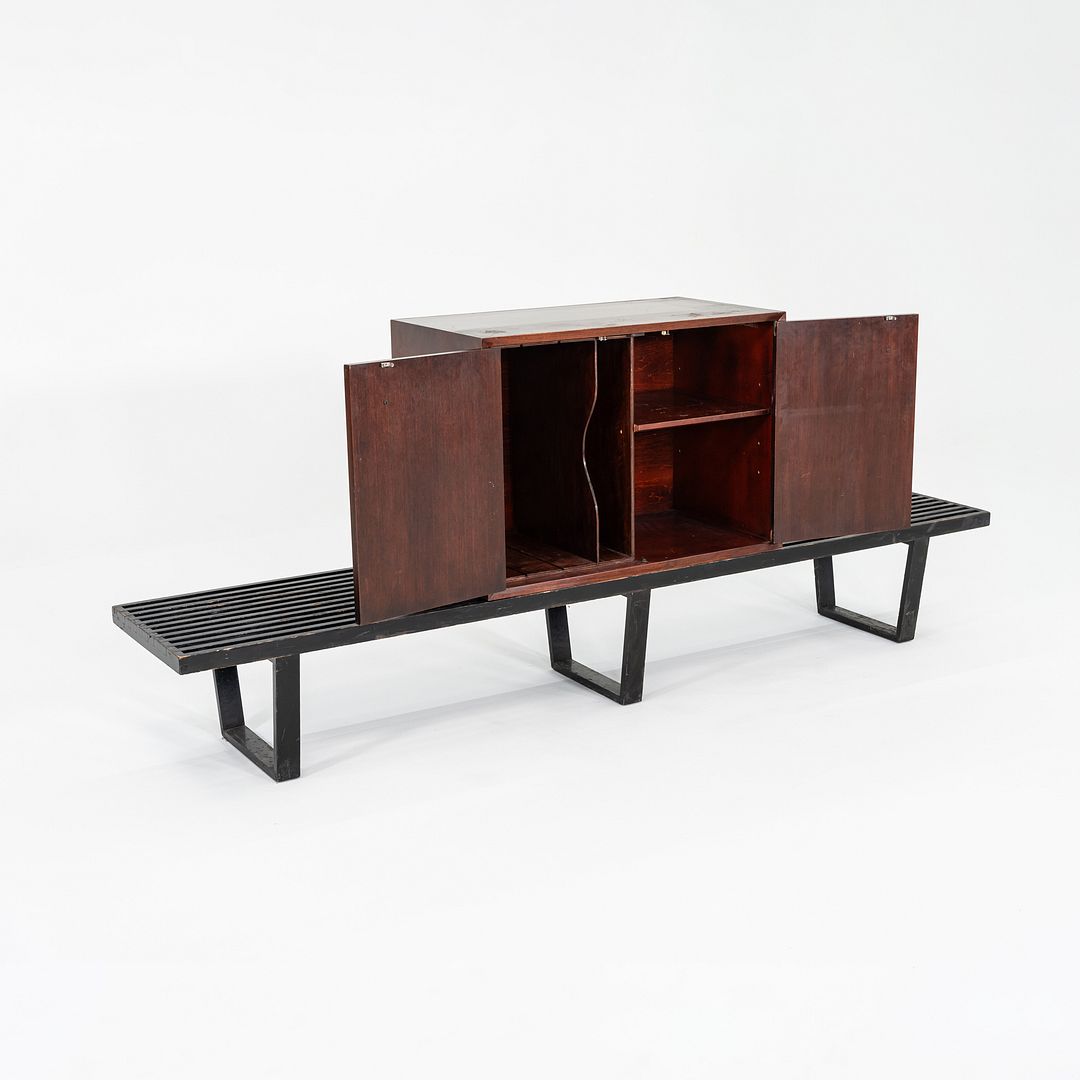 1950s George Nelson Basic Cabinet Series Cabinet in Walnut 34 x 24 x 18 inches