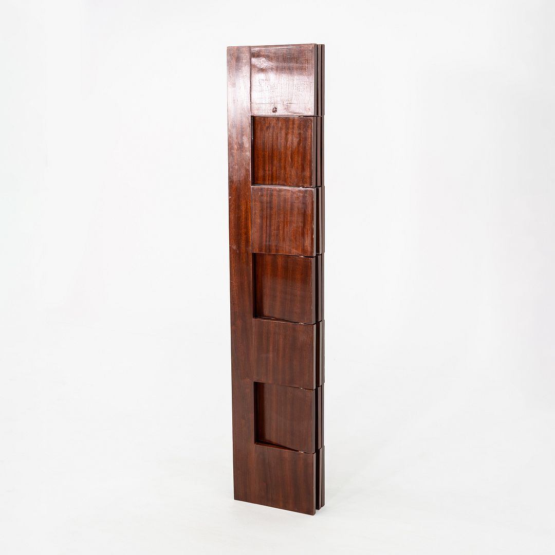 C. 1980s Eileen Gray Brick Screen Laquage Paravent Room Divider in Mahogany