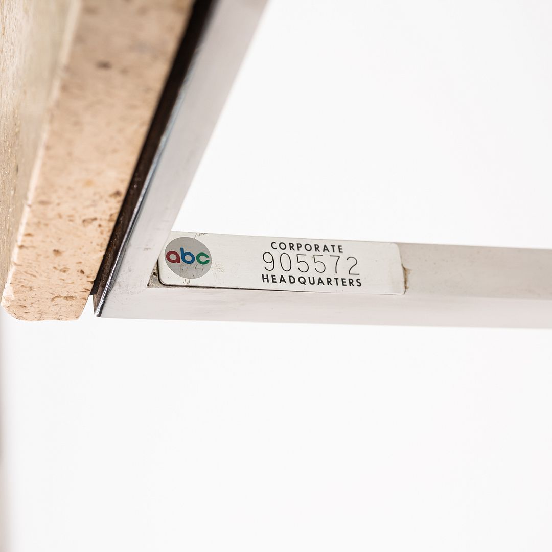 1966 Gordon Bunshaft & Davis Allen for SOM Side Table w/ Travertine, Model TA-41