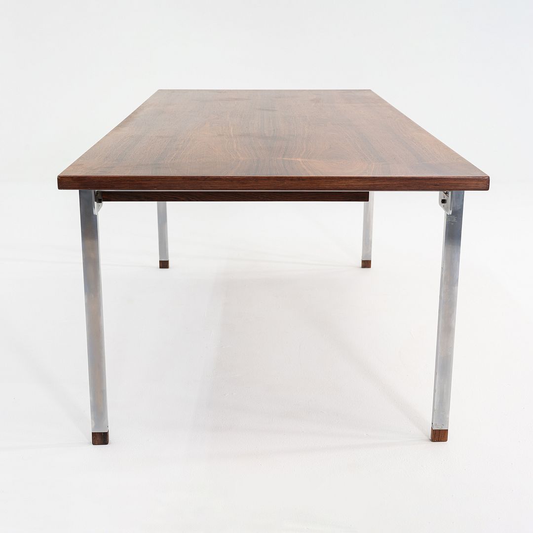 1960s Hans J. Wegner for Andreas Tuck AT325 Desk in Rosewood and Brushed Steel