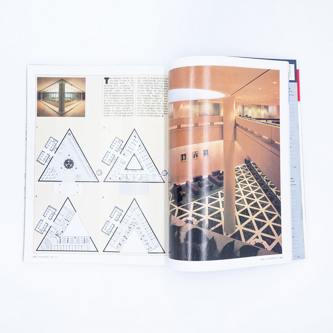 April 1985 Interiors Magazine from Gordon Bunshaft's Personal Library Collection