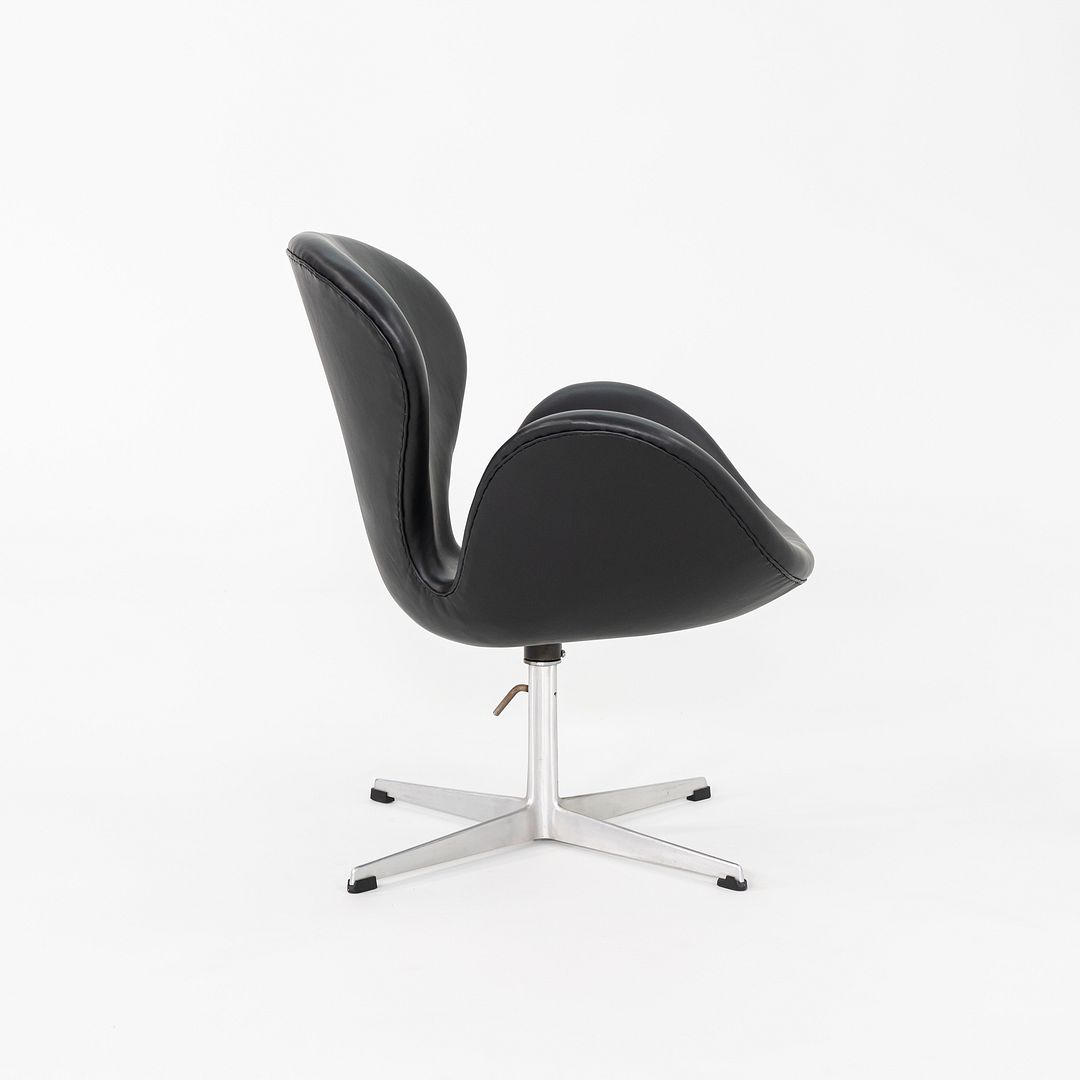 1960s Arne Jacobsen for Fritz Hansen Swan Chair in Black Leather 4x Available