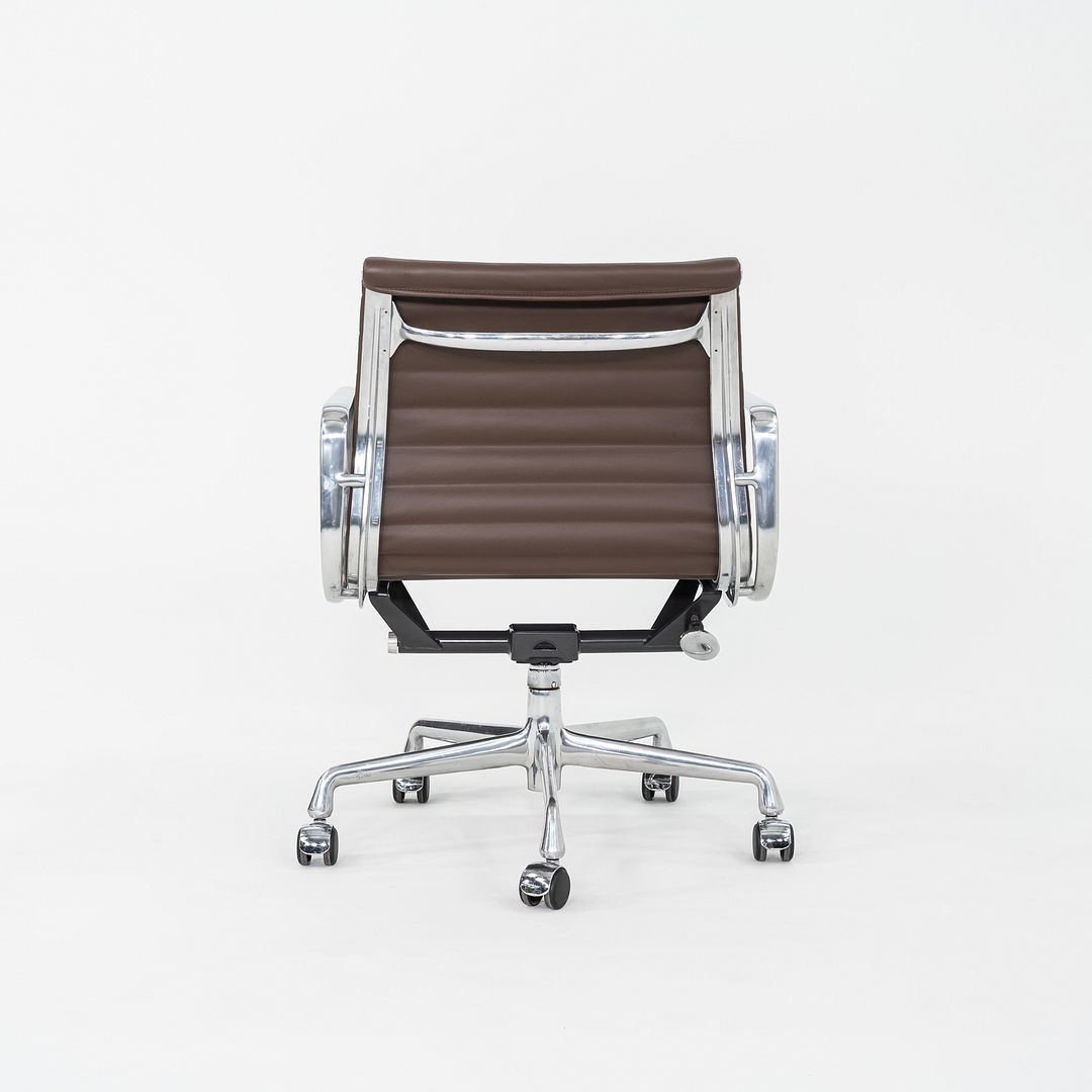 SOLD 2010s Herman Miller Eames Aluminum Group Management Desk Chair in Brown Leather