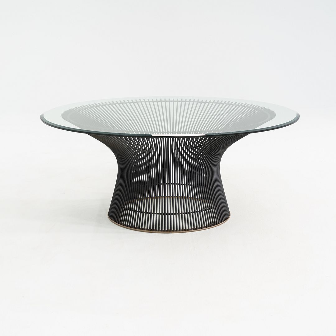 SOLD 1960s Warren Platner for Knoll Coffee Table 36 Inch Glass Top in Dark Bronze