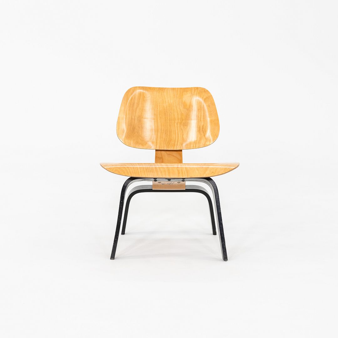 1947 Pair of Evans Eames LCW Chairs with Birch Seat and Ebonized Ash Legs 5-2-5