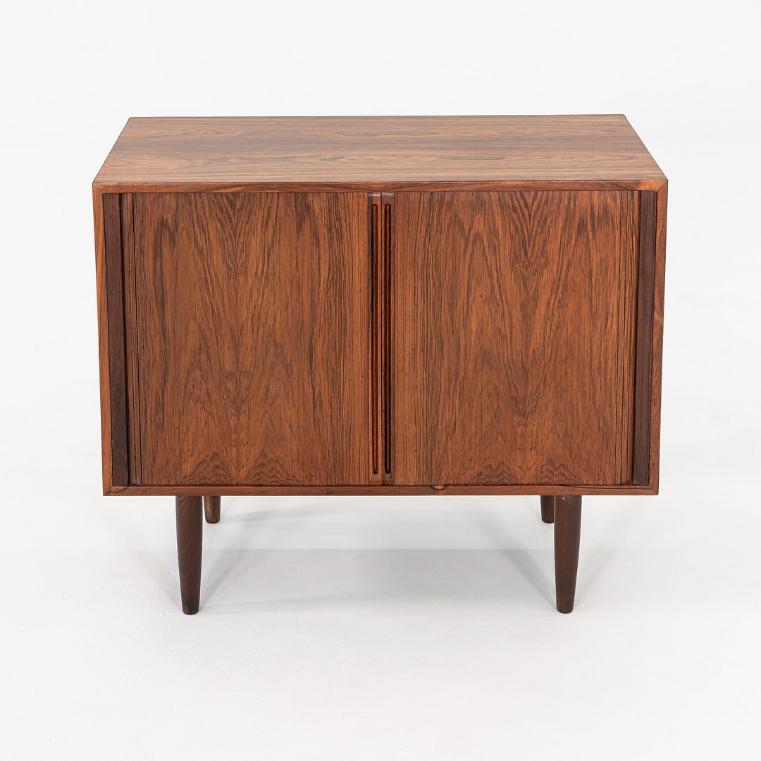 1970s Kai Kristiansen Feldballes Rosewood Media / Record Cabinet Tambour Doors
