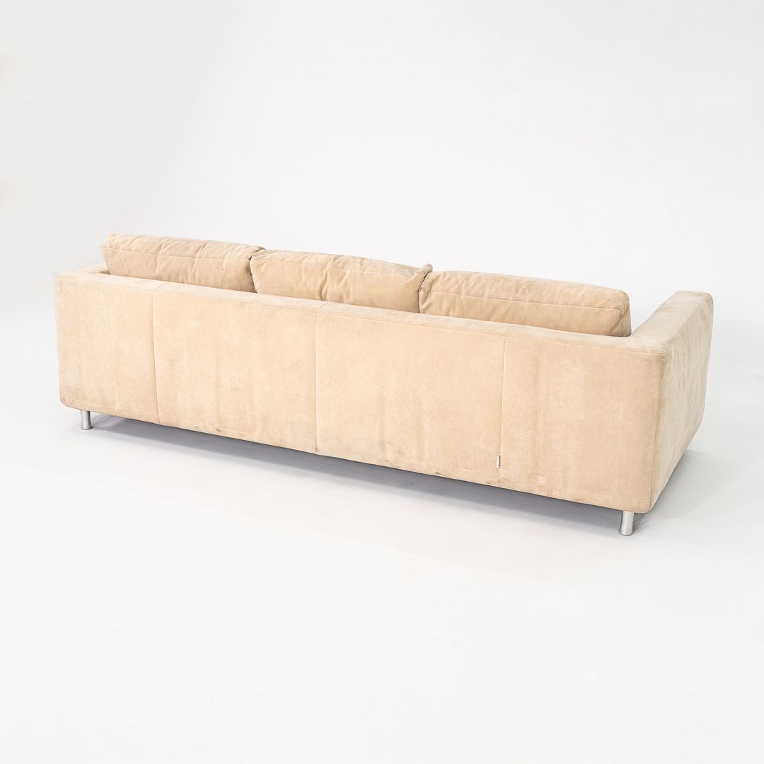 1990s Ligne Roset Tufted Three Seat Lenny Sofa Upholstered in Beige Fabric