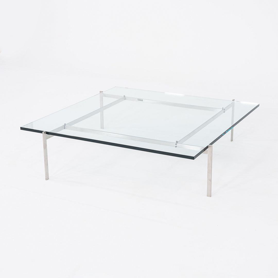 2023 Poul Kjaerholm for Fritz Hansen PK61A Glass & Stainless Coffee Table