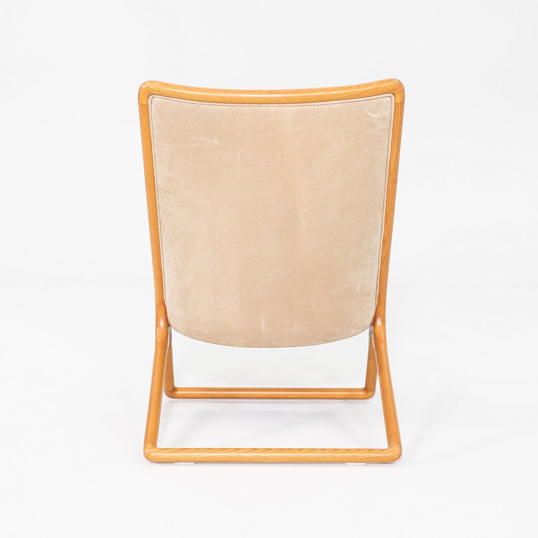 1980 Pair of Ward Bennett for Brickel Associates Scissor Chairs in Ash and Suede