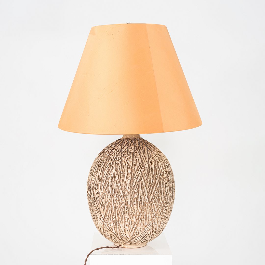 1950s Sgraffito Hand-Thrown Pottery Table Lamps by Lee Rosen for Design-Technics