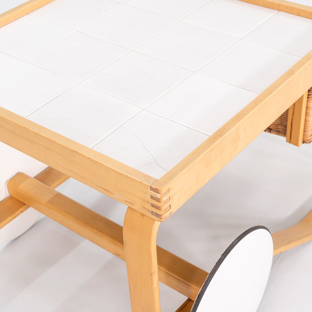 1970s Alvar and Aino Aalto for Artek Tea Trolley in Birch with Ceramic Tile