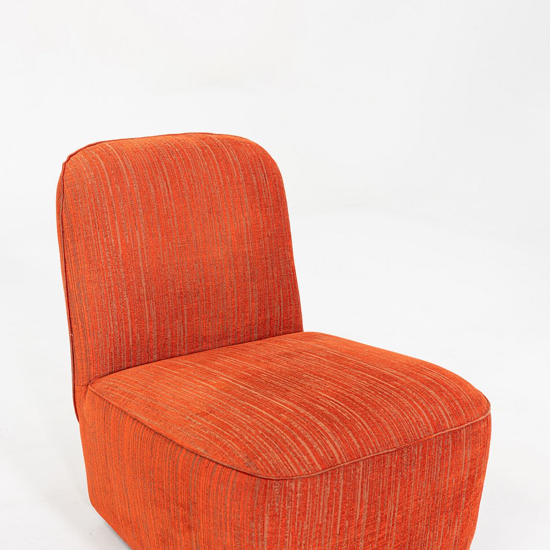2020s Pair of Paola Navone for Casamilano Armless Lounge Chairs in Orange Fabric