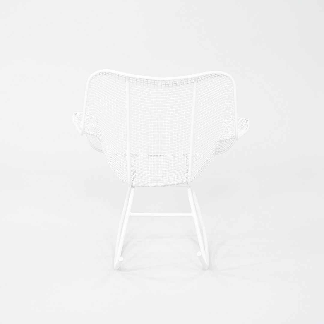 1950s Russell Woodard Sculptura Rocking Chair with White Wrought Iron Frame