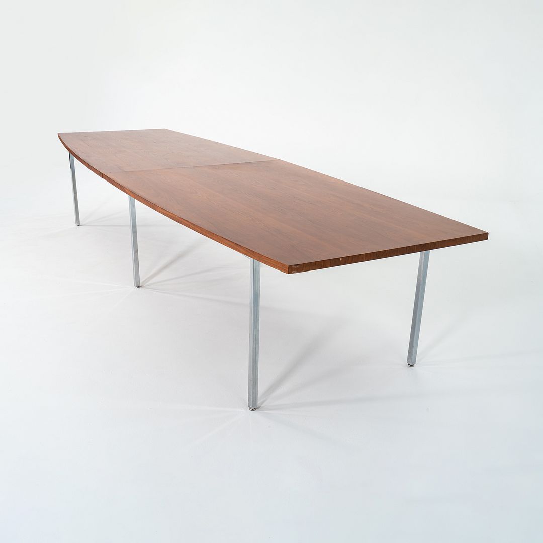1970s 12.5ft John Widdicomb Conference Table in Walnut with Chromed Steel Legs