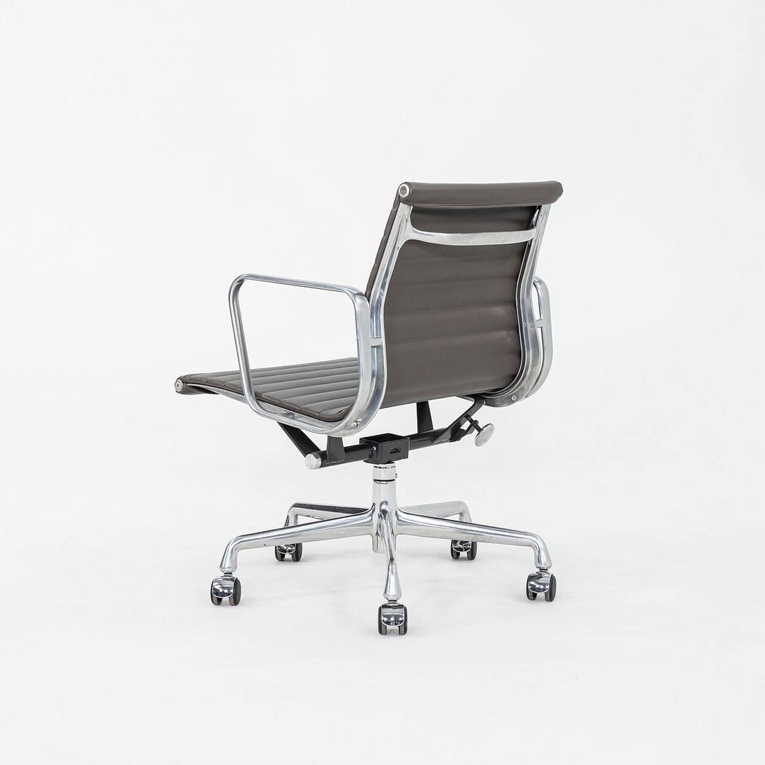 SOLD 2010 Herman Miller Eames Aluminum Group Management Desk Chair in Brown Leather
