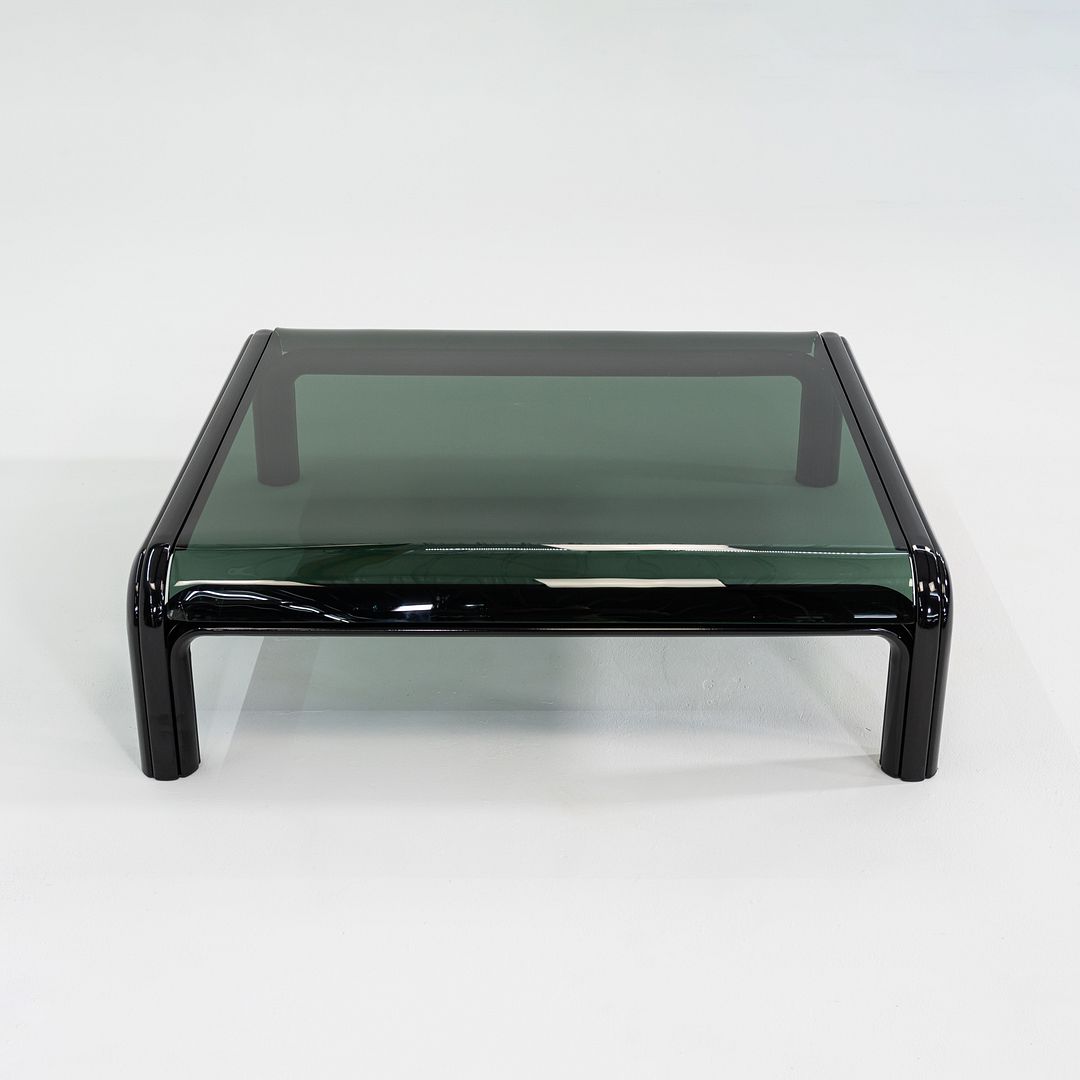 1970s Gae Aulenti for Knoll Orsay Coffee Table with Black Glass Top 44" inches