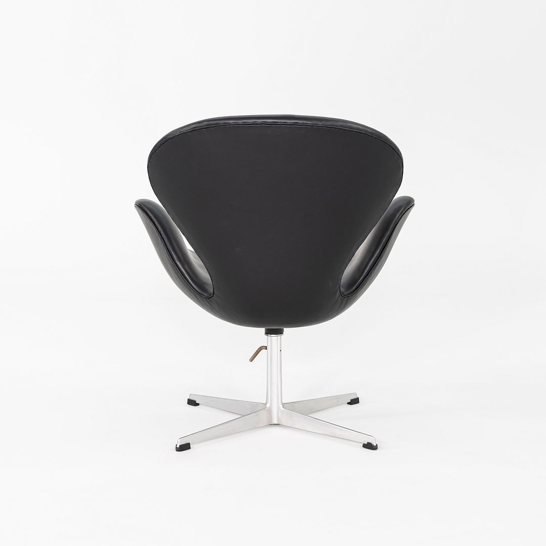 1960s Arne Jacobsen for Fritz Hansen Swan Chair in Black Leather 4x Available