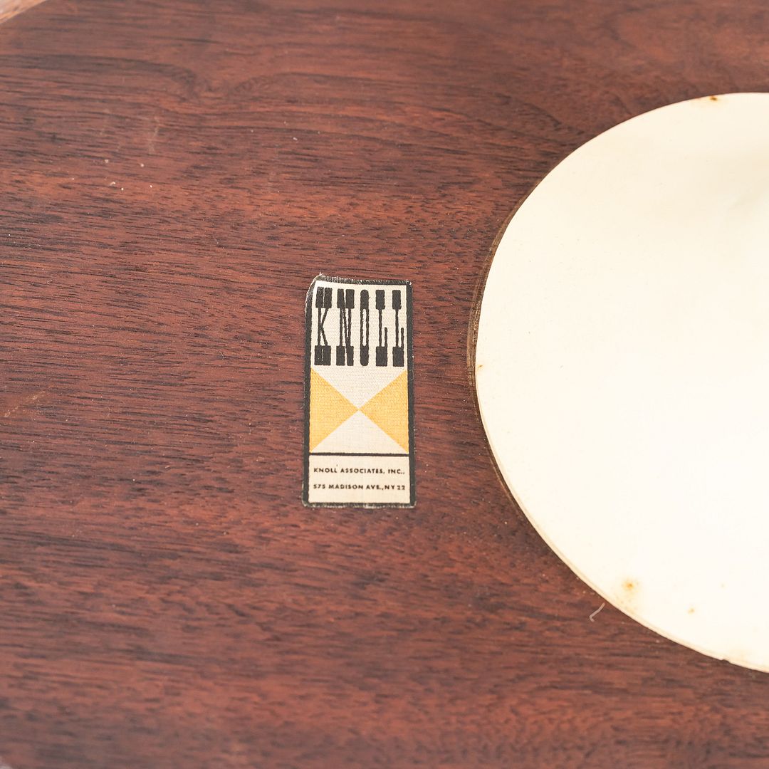 C. 1959 Eero Saarinen for Knoll Oval Tulip Pedestal Side Table w/ Walnut Top