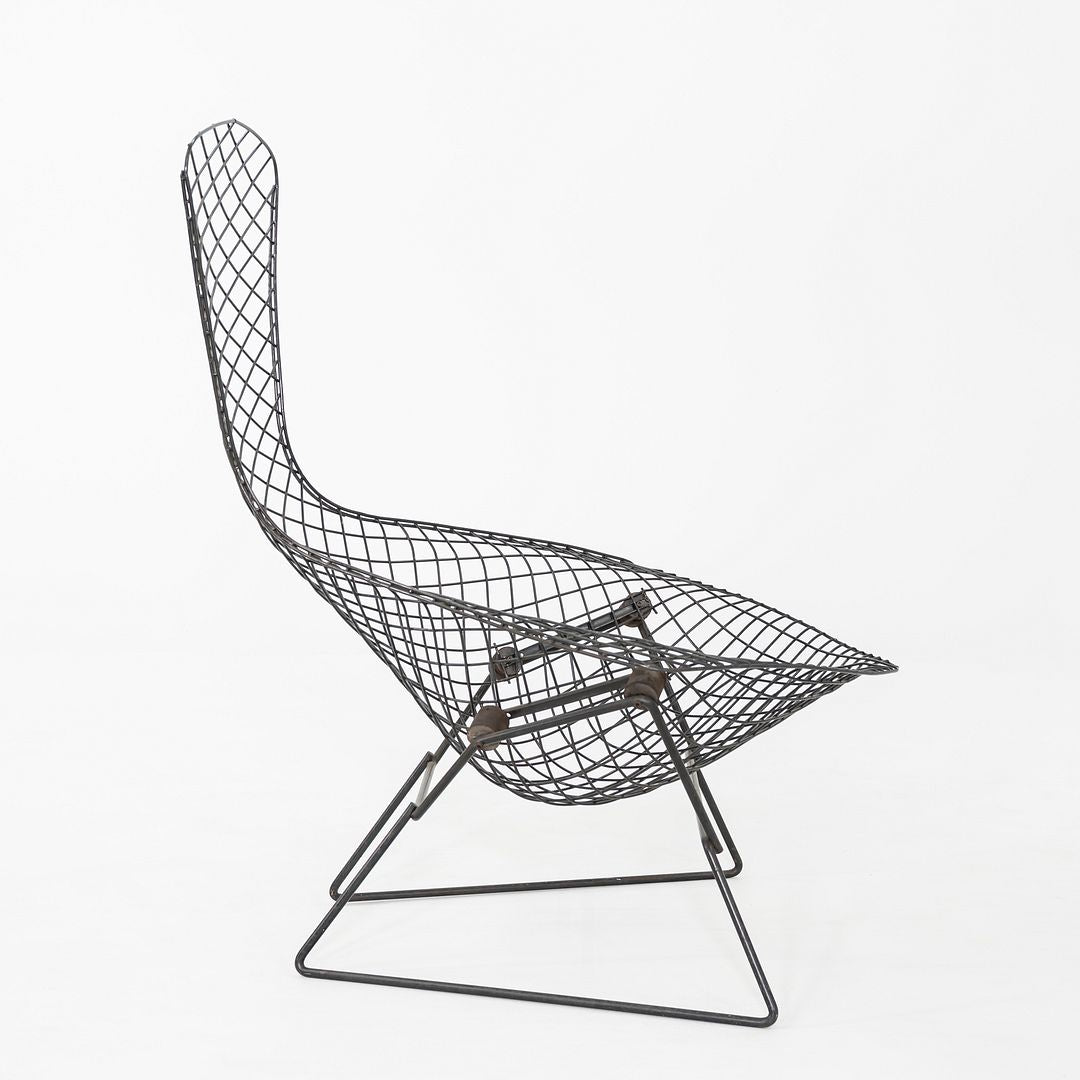 1960s Harry Bertoia for Knoll Bird Lounge Chair in Black Welded Steel Frame