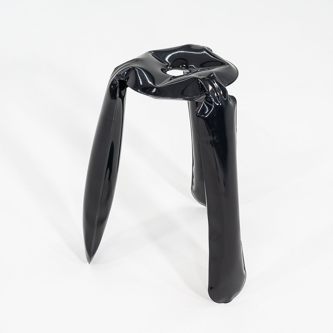 2020s Oskar Zieta for Zieta Plopp Counter Stool Steel w/ Black Finish 8x Avail