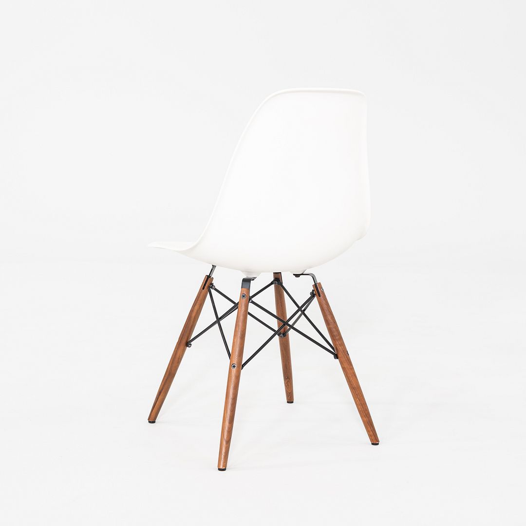 2021 Herman Miller Eames DSW Dining Side Chair in White w/ Walnut Base 4x Avail