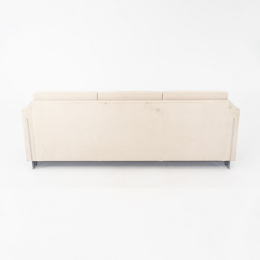 1990s John Nelson for Tuohy Furniture Three Seat Tuxedo Sofa 83" w/ White Fabric