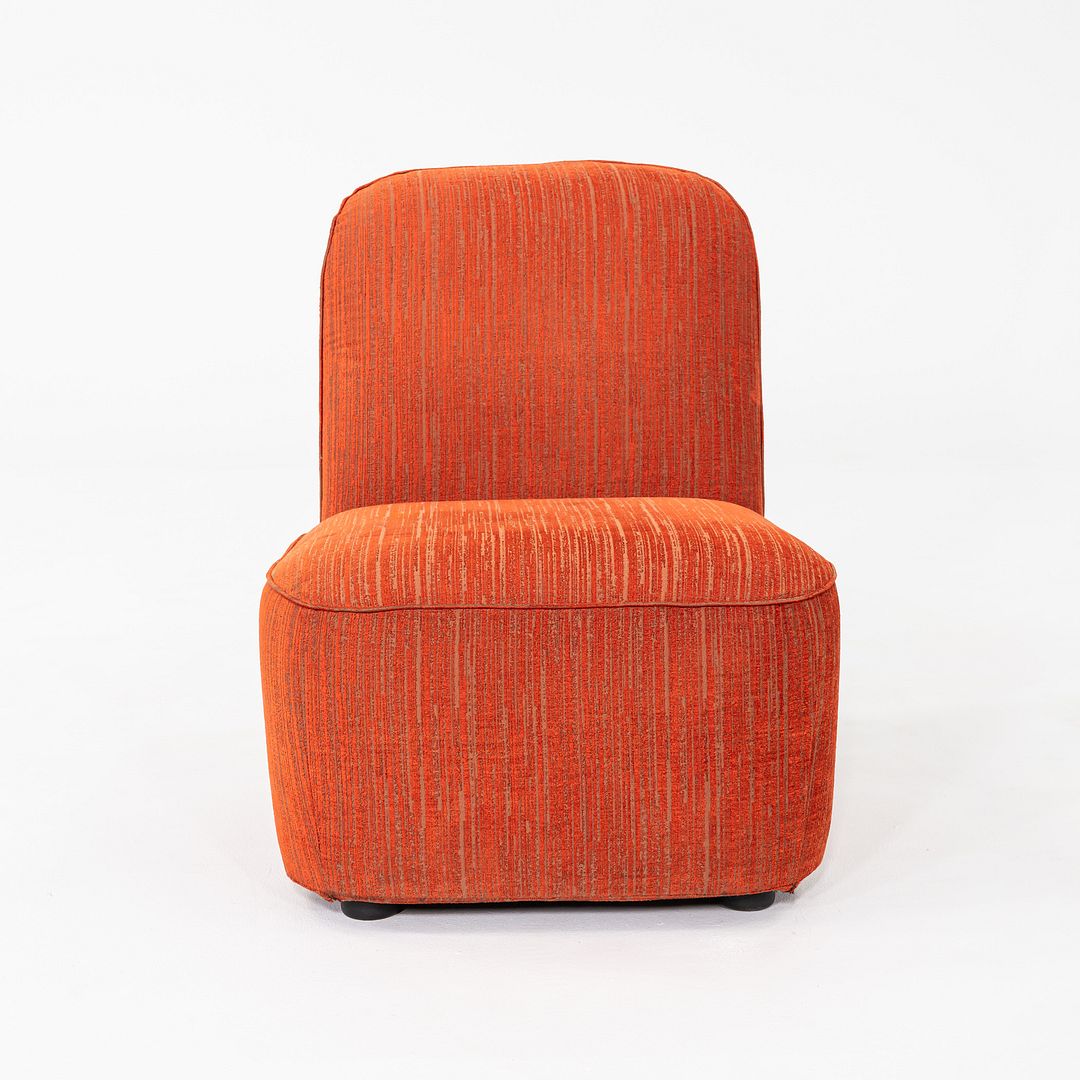 2020s Pair of Paola Navone for Casamilano Armless Lounge Chairs in Orange Fabric