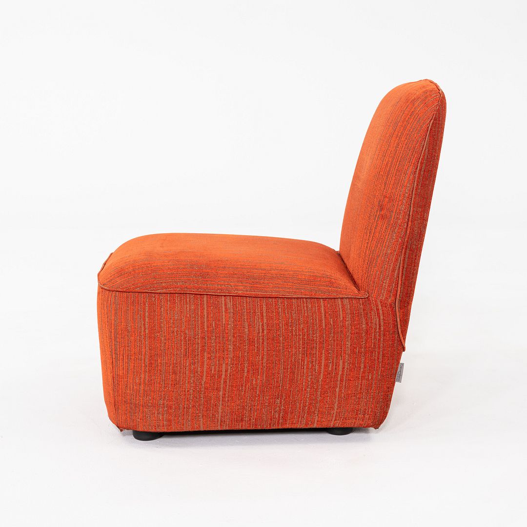 2020s Pair of Paola Navone for Casamilano Armless Lounge Chairs in Orange Fabric