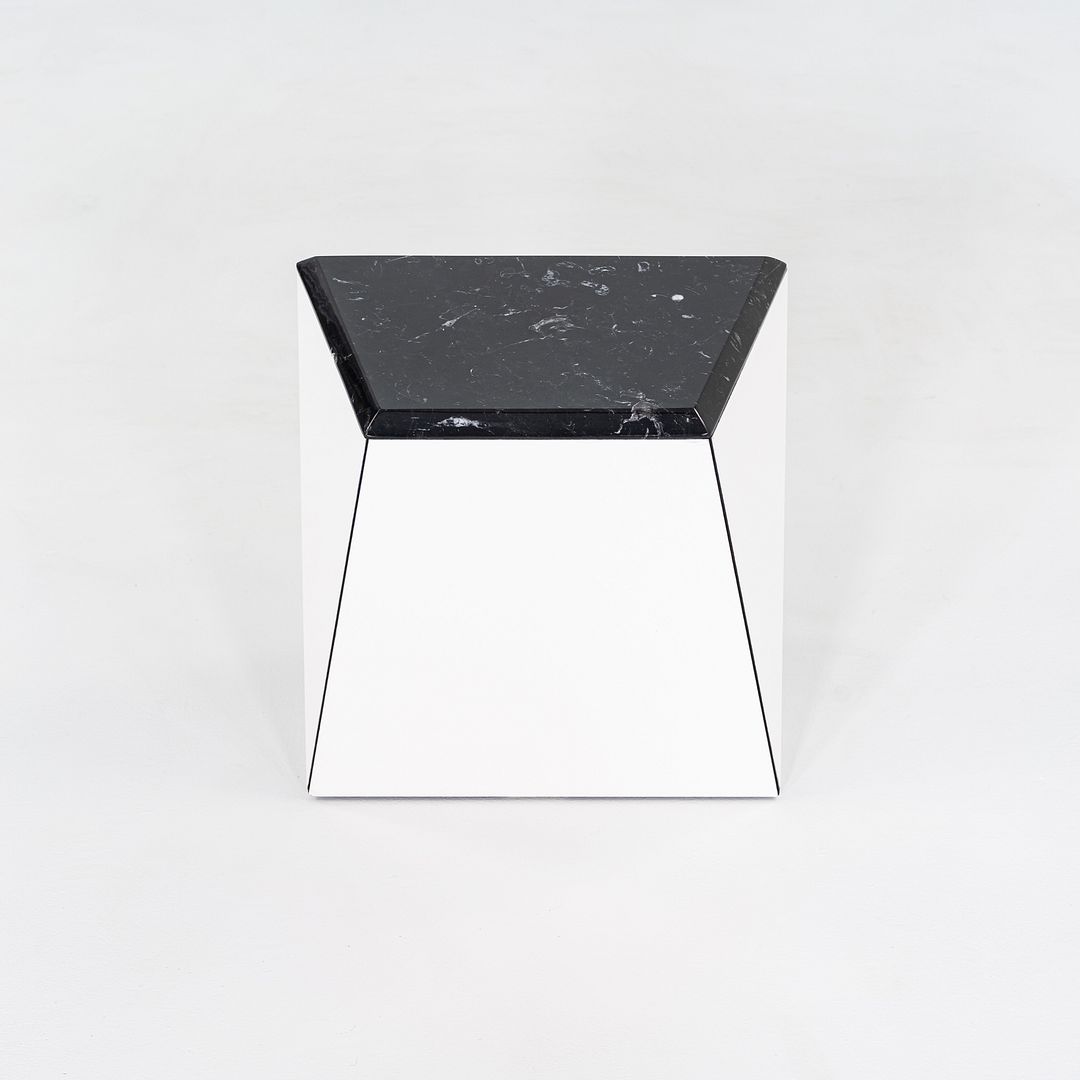 2021 David Adjaye for Knoll Washington Prism Side Table in White / Black Marble
