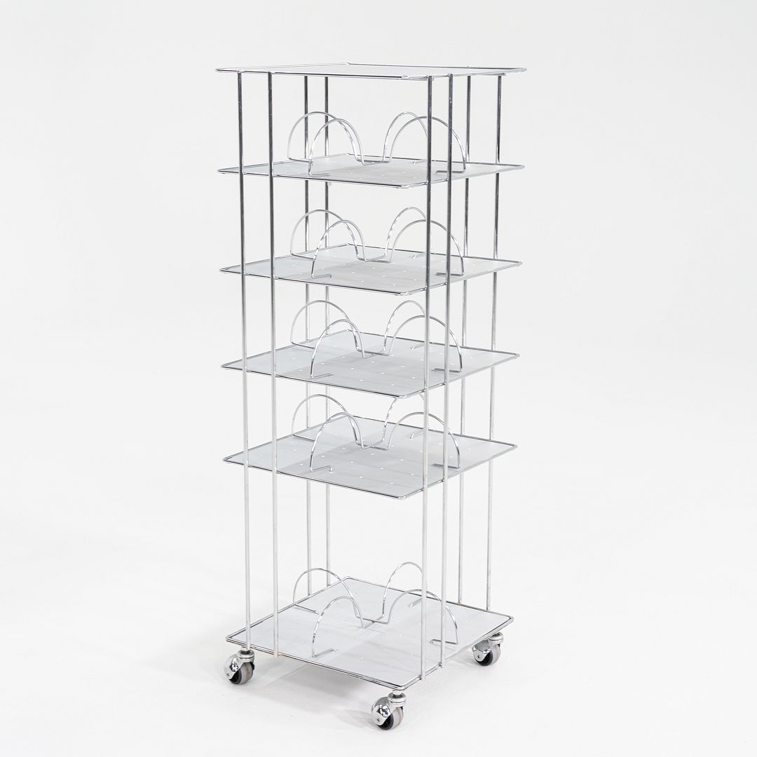 1970s Bruno Munari Vademecum Trolley for Robots Italy Chromed Steel and Resin