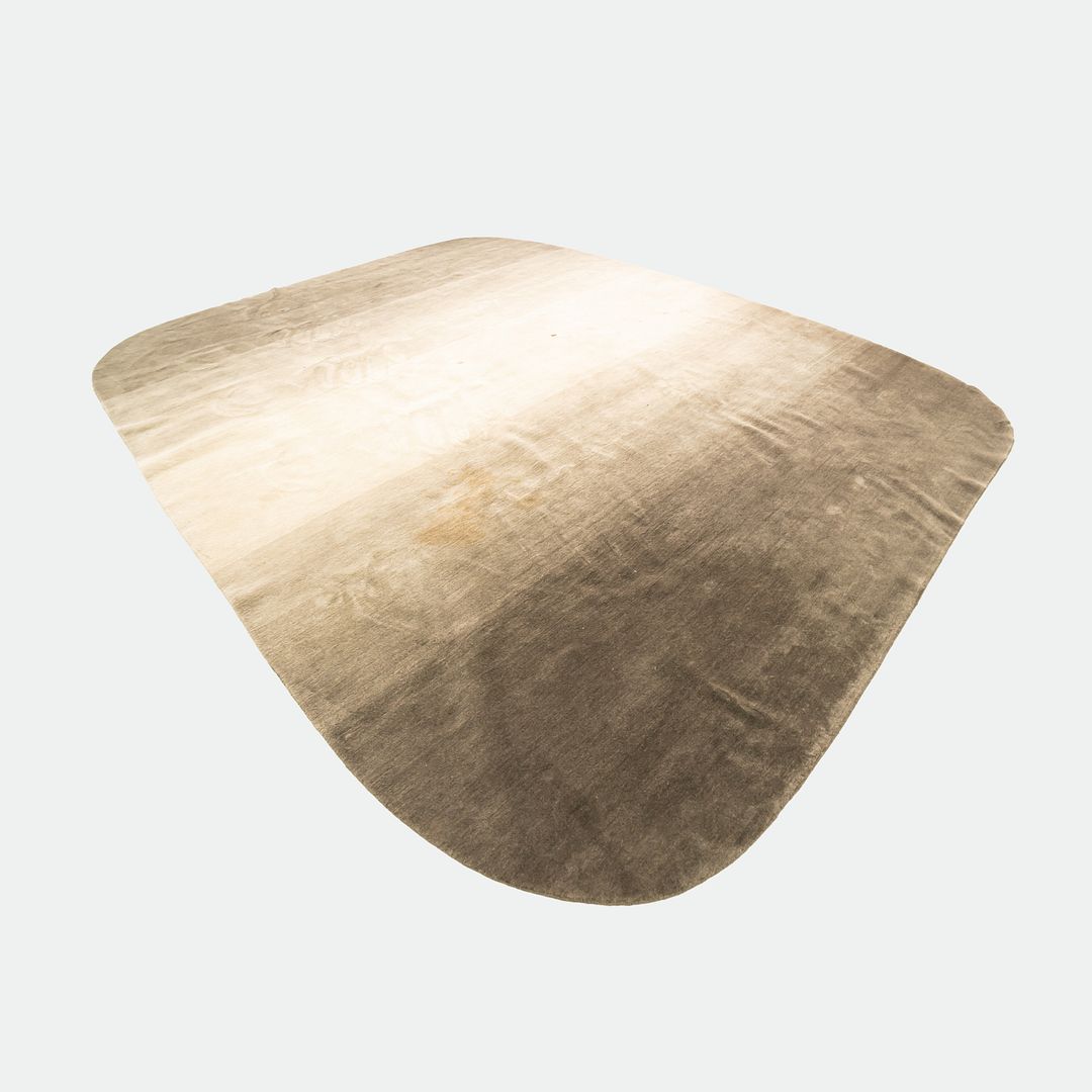 2000s Hand Knotted Large Area Rug in Grey and White from Nepal 11 x 14 feet