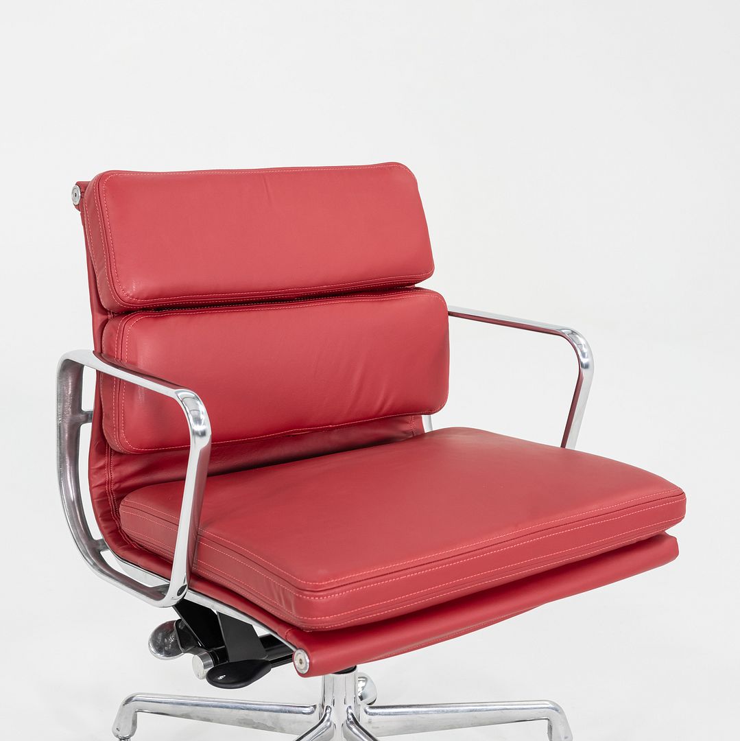 SOLD 2010s Herman Miller Eames Soft Pad Management Desk Chair Red Leather Upholstery