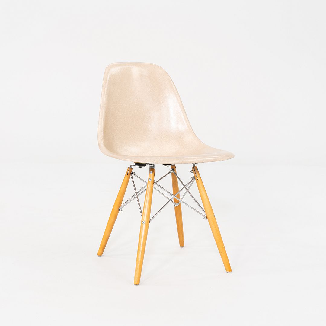 2016 Eames Modernica Beige Fiberglass Dining Chair w/ Eiffel Bases 3x Available