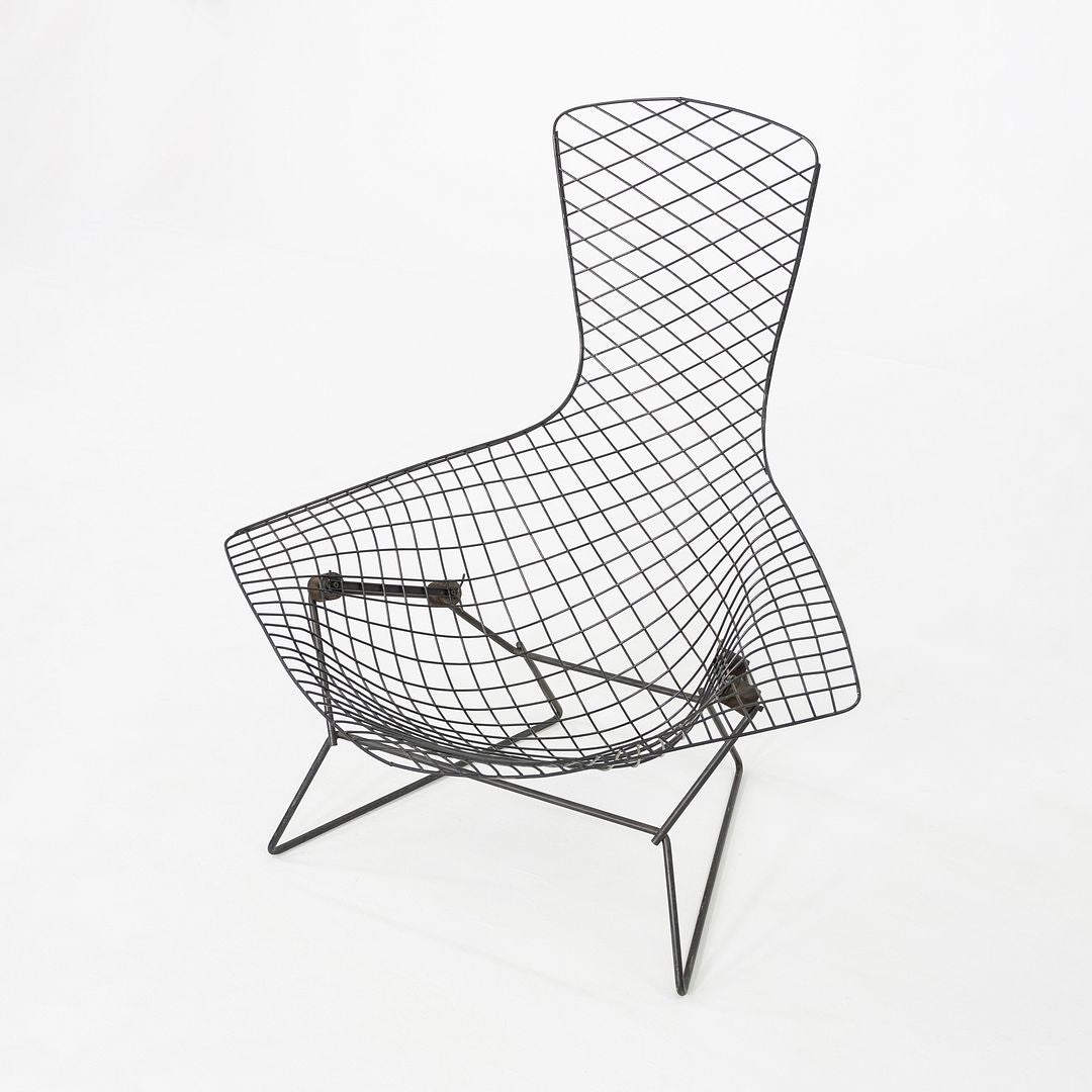 1960s Harry Bertoia for Knoll Bird Lounge Chair in Black Welded Steel Frame